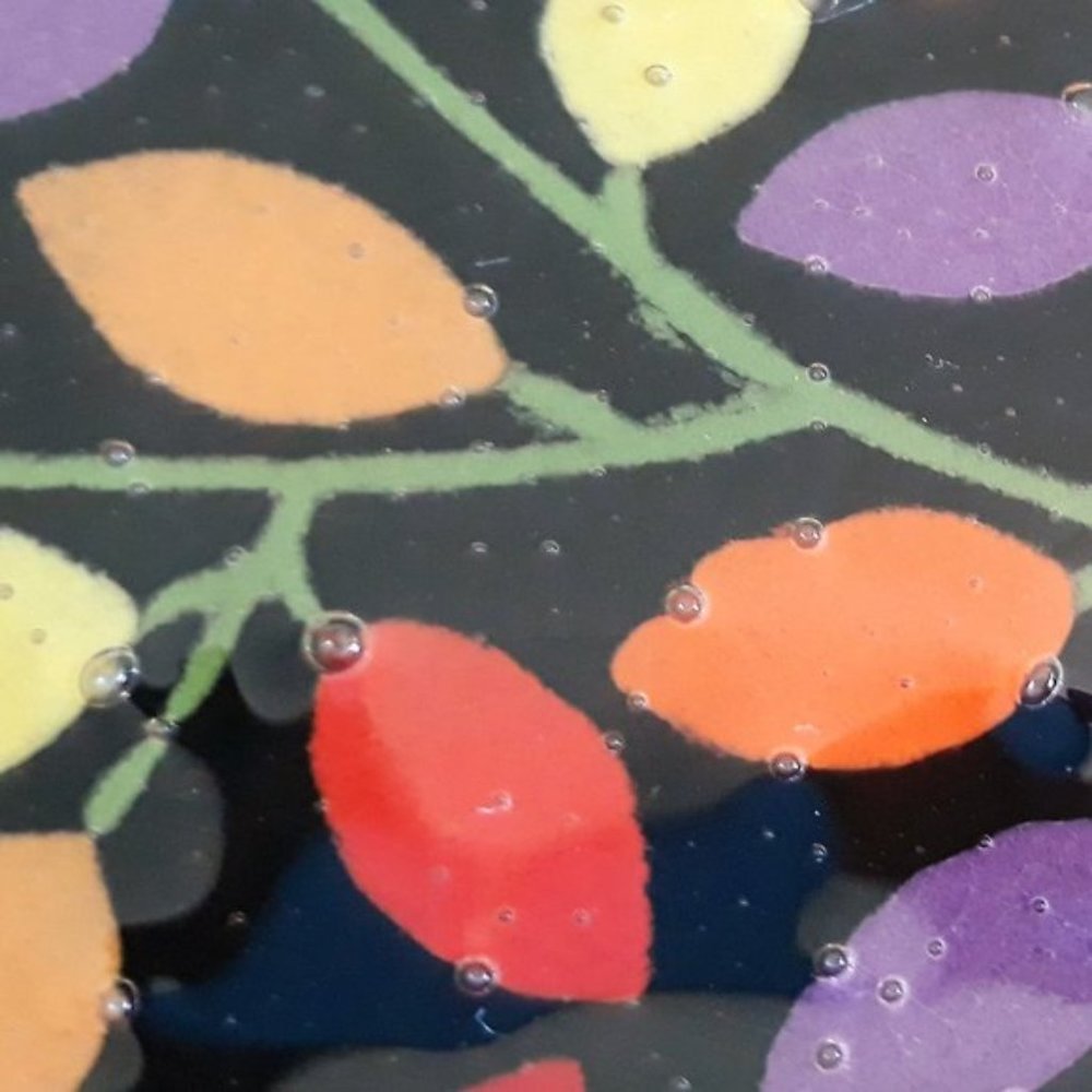 Peggy Karr autumn leaves rectangular glass tray